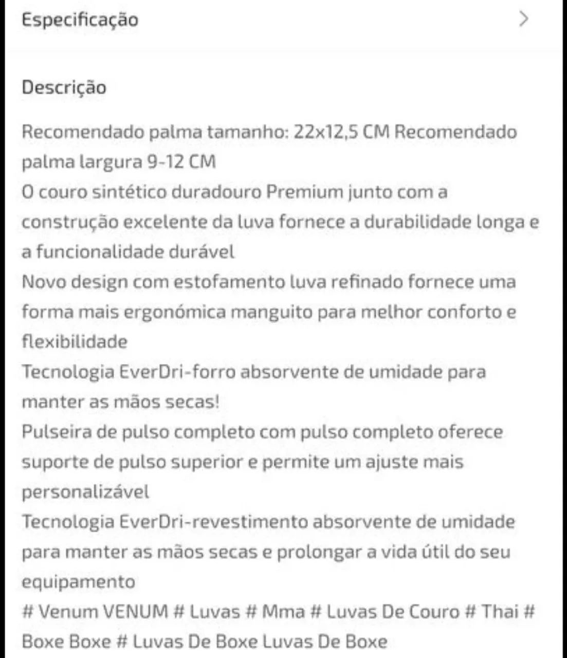 Luvas de Boxe Venum - Tamanho M - Novas - Foto 3