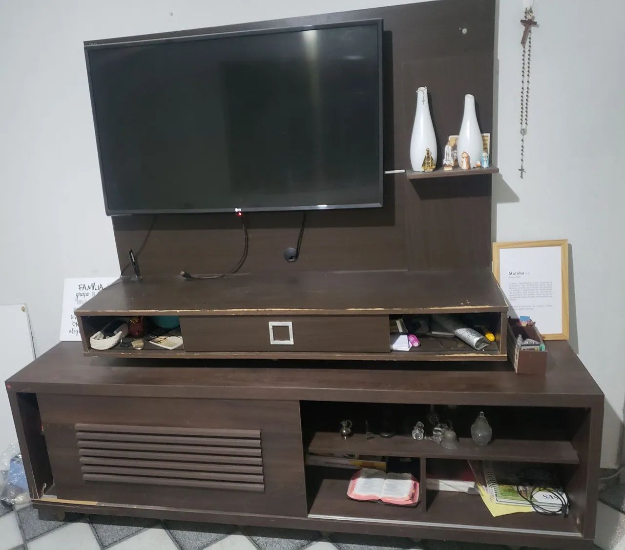 Rack para TV com painel