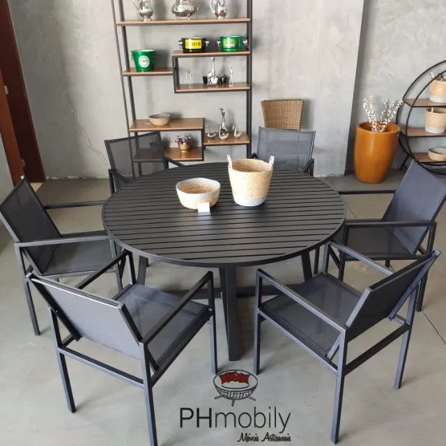JOGO DE MESA COM 6 CADEIRAS NA TELA SLING