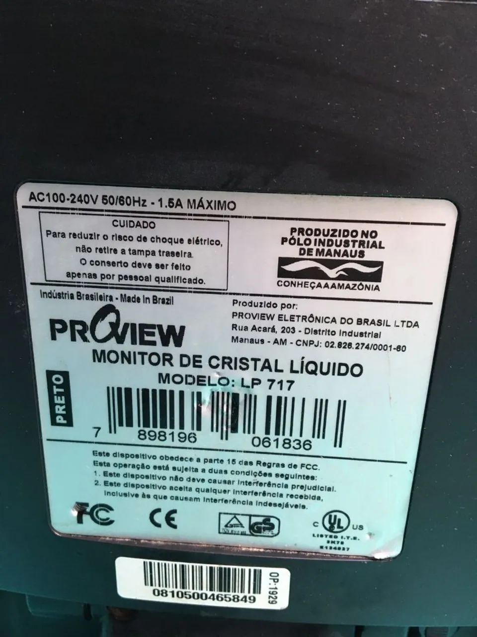 Monitor 17 polegadas marca : proview! Não aceito proposta  - Foto 2