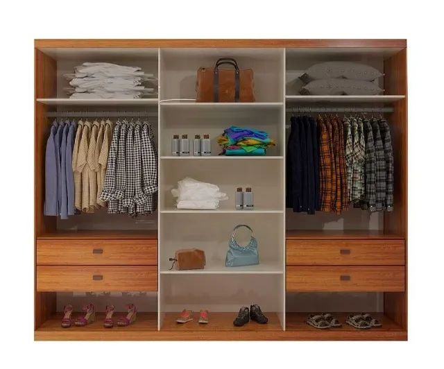 Guarda Roupa 100% MDF com Espelho 3 portas de correr 4 gavetas Novo varios modelos - Foto 2