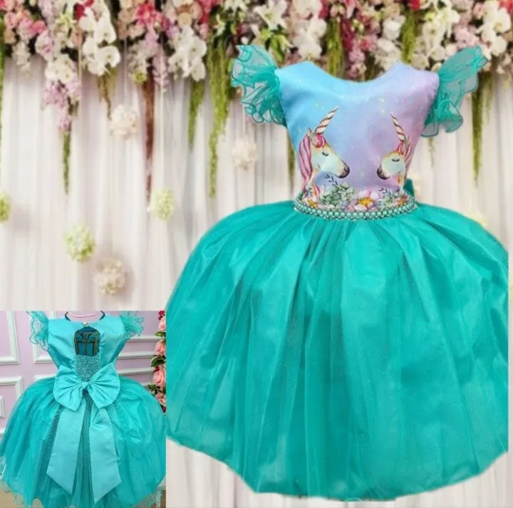 Vestido Infantil Luxo - Tema Unicórnio