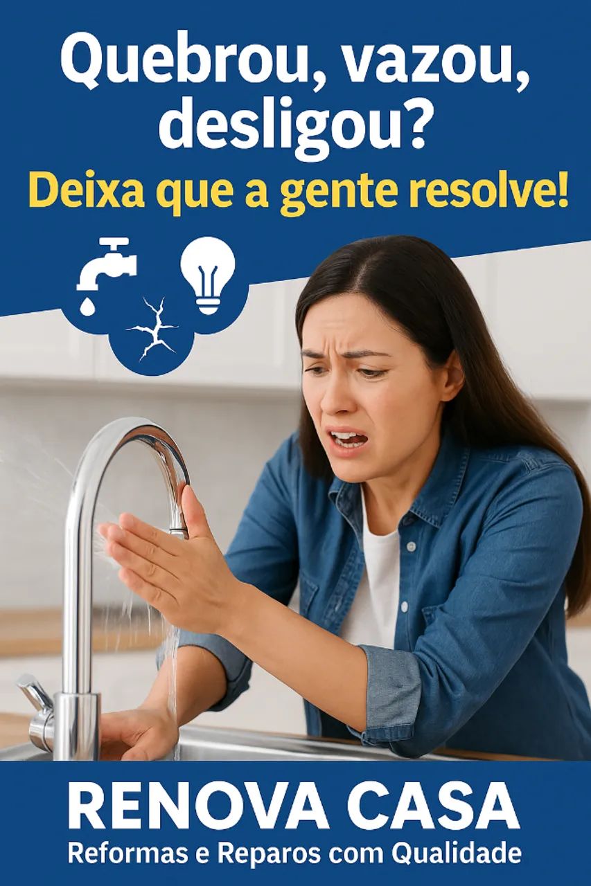 Quebrou, vazou, desligou? Deixa que a gente resolve! Renova Casa - Reforma e Reparos