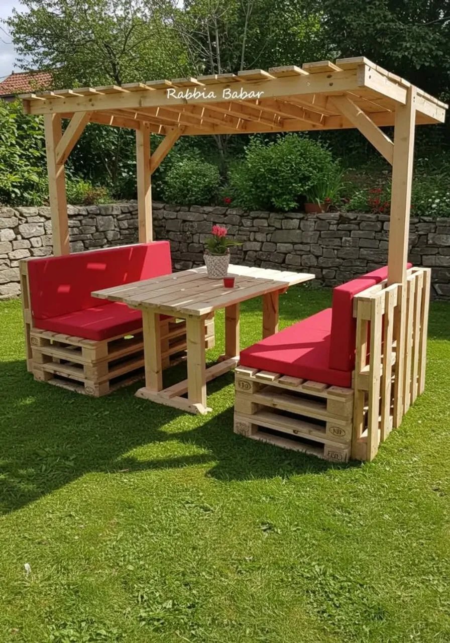 Conjunto de Mesa e Banco de Pallet