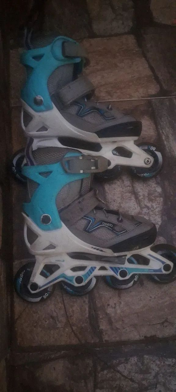 Patins oxelo 31 ao 34 regulável abec 3 rodas 70 mm 80aa