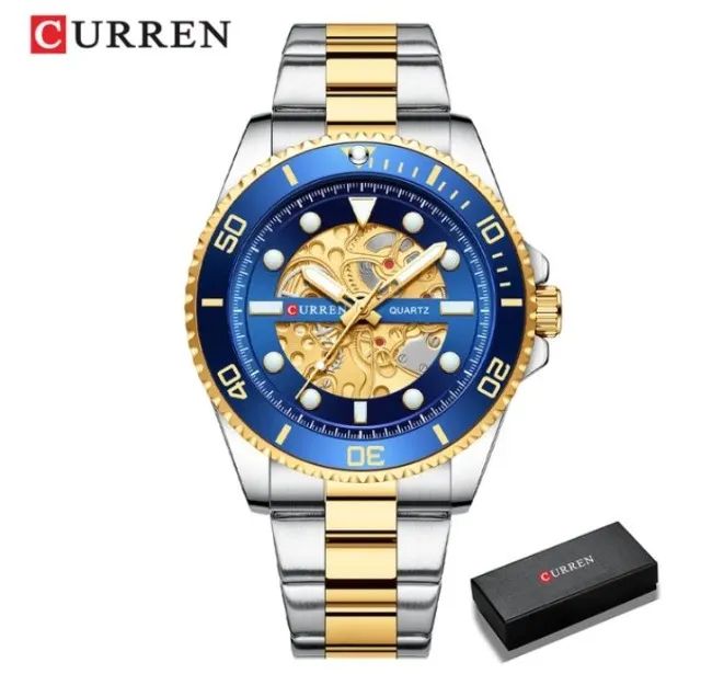 Relógio De Pulso Quartzo Masculino Curren 8412 Azul 