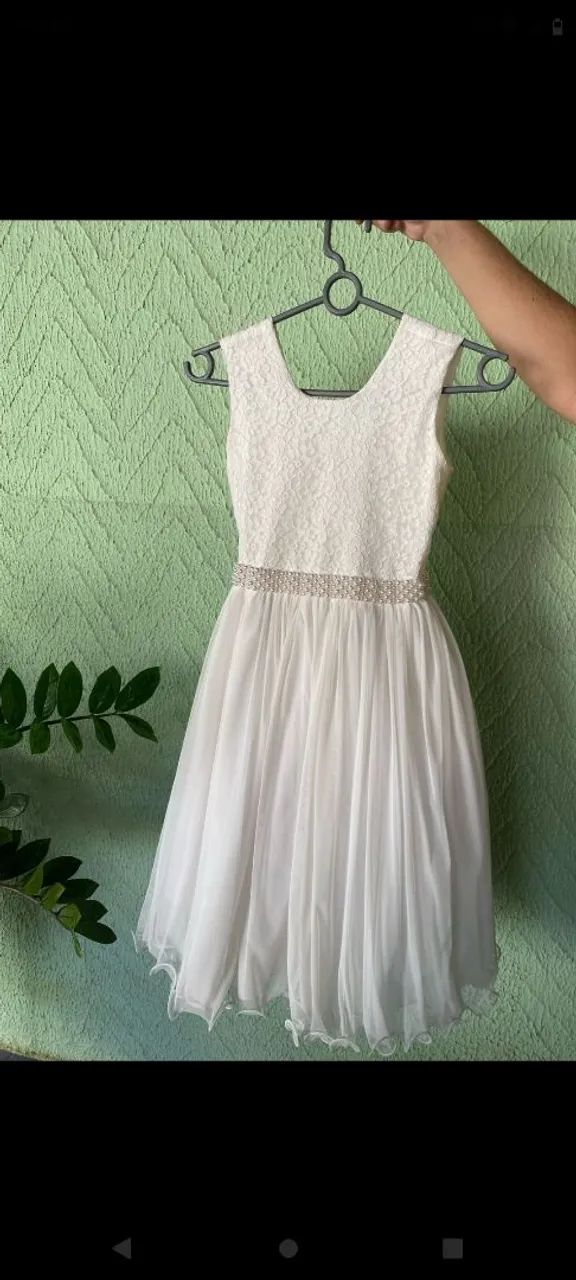 Vestido de renda off  white  para menina - Foto 2