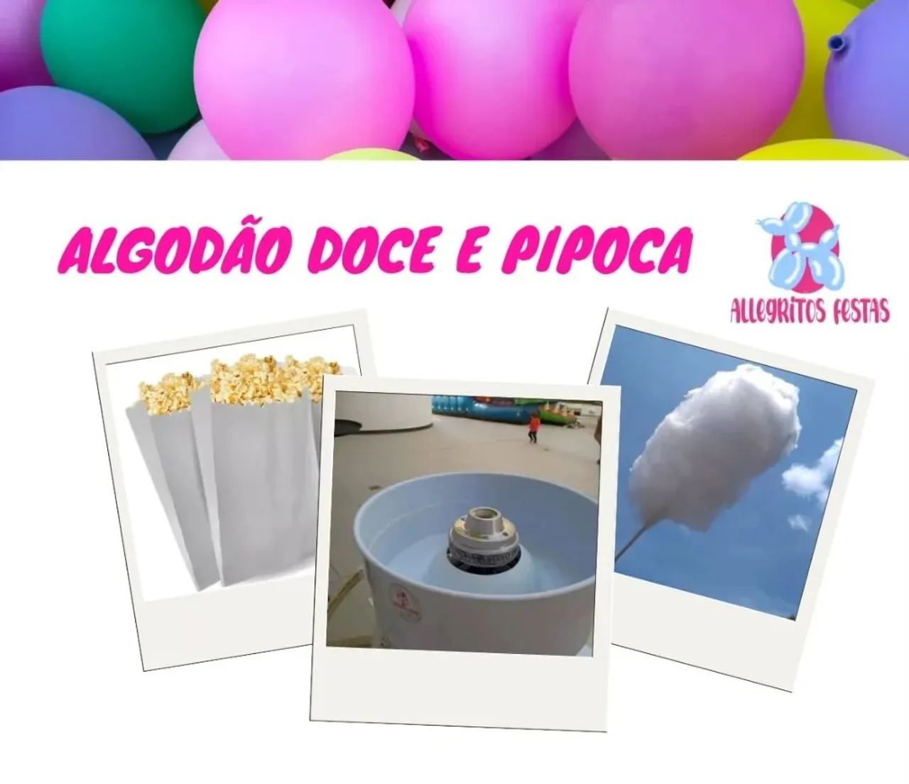 Algodão Doce e Pipoca para sua festa!