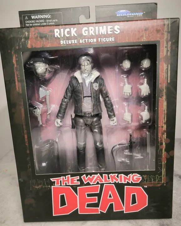Rick Grimes the walking dead comics deluxe diamond select lacrado 