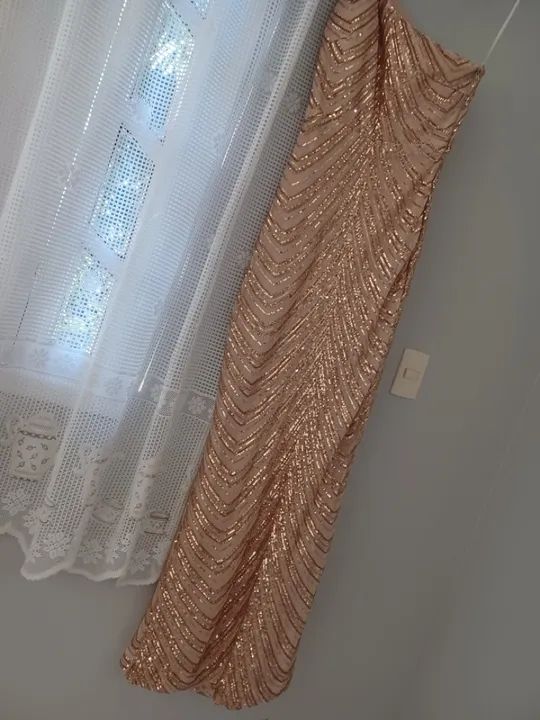 Vestido Longo Dourado Sequined - Foto 3