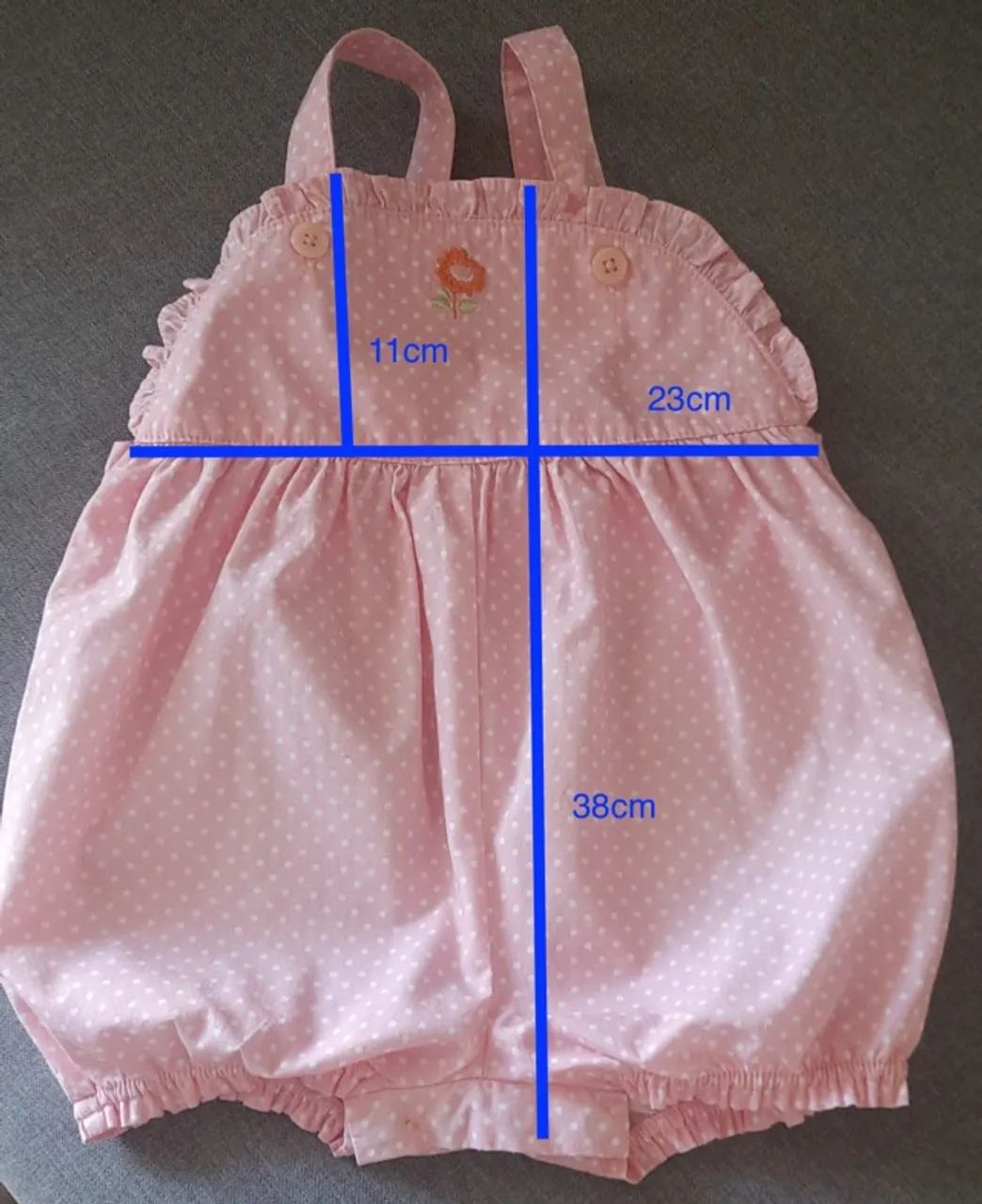 Body Genuine Kids rosa com bolas brancas - Foto 2