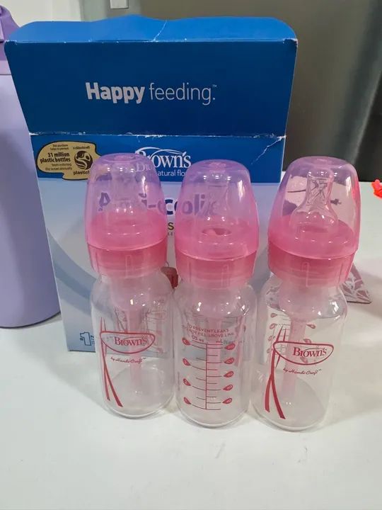 Kit 3 Mamadeiras Anti-Cólica Brown's 120ml