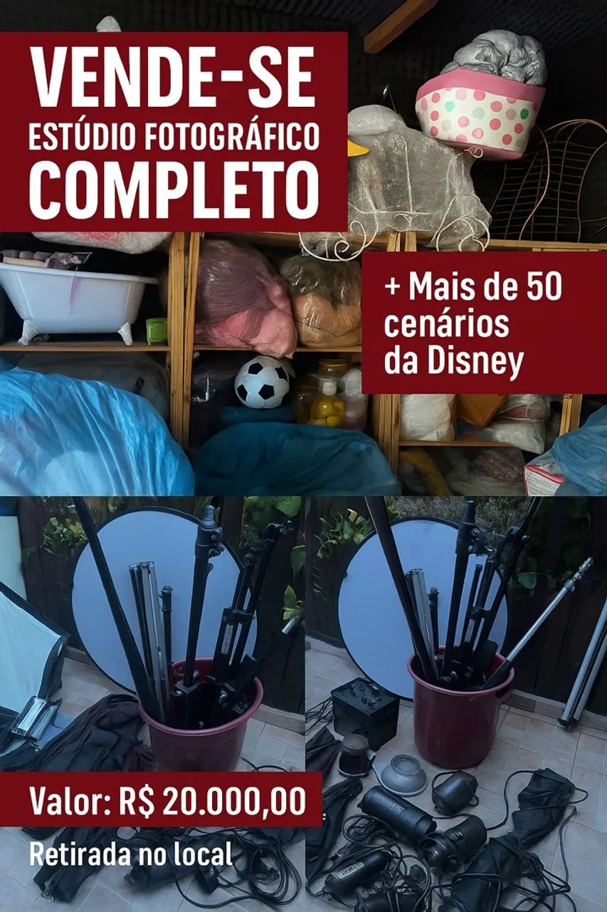 Estúdio fotográfico completo 
