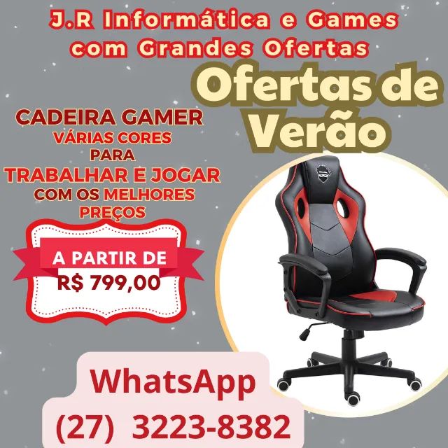 Cadeira Gamer - Work para Jogos ou Escritórios