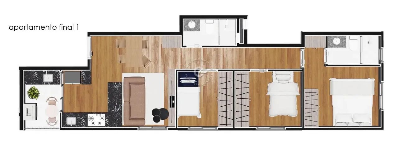 Apartamento no São Pedro em São José dos Pinhais | Residencial Saint Pierre | 3 quartos |  - Foto 3