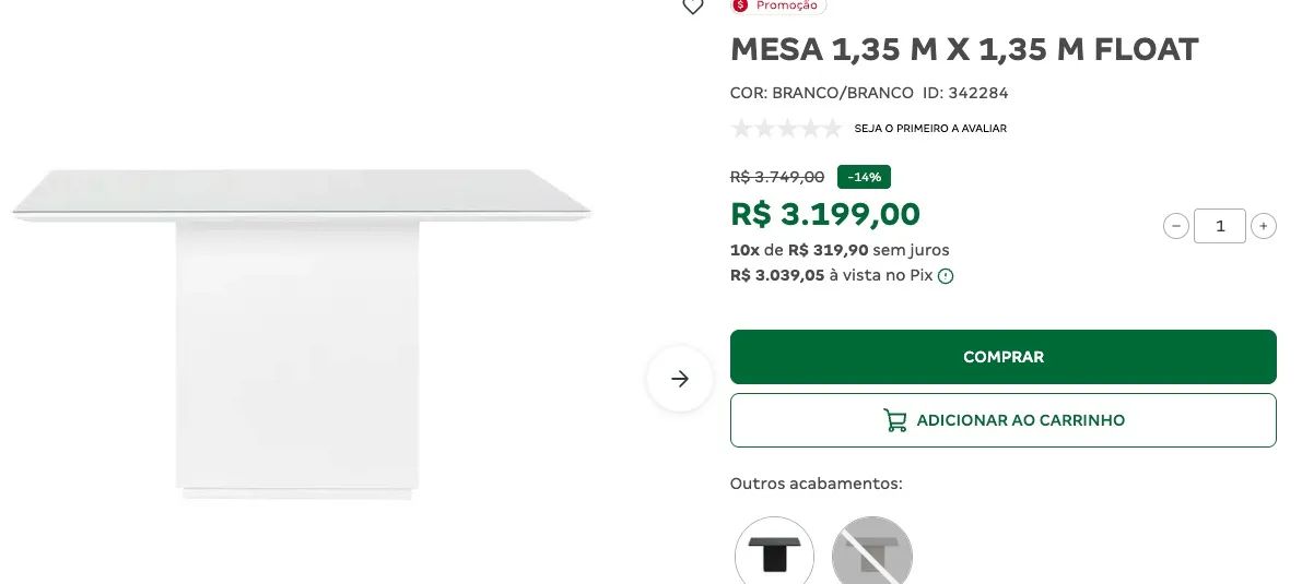 Float Table 1.35m x 1.35m - White65573825143811120