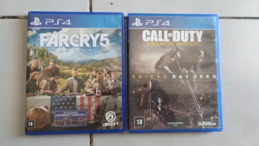 Jogo PS4 FarCry 5 e Call of Duty, produto original, muita ação e diversão! 