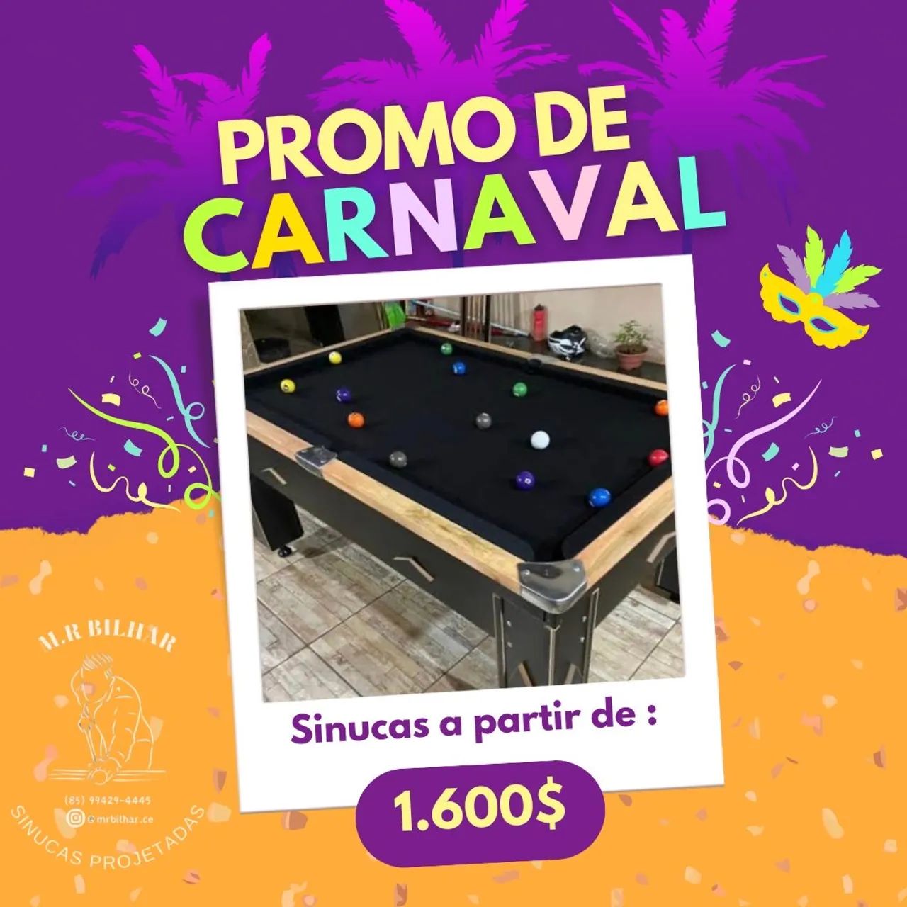 M.R Bilhar Mesas de sinucas Completas 