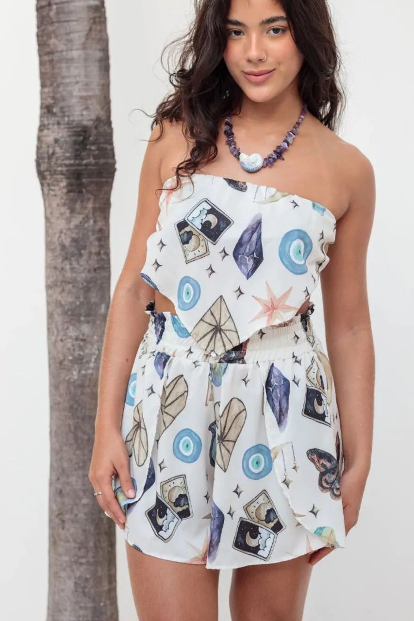Conjunto short e top lenço - Amuleto Astral - Foto 2