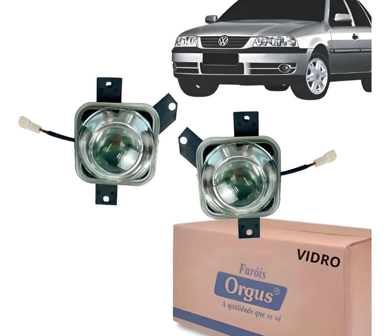 Par Farol Milha Vidro Gol Parati Saveiro G3 1999 ate 2005 - Foto 4