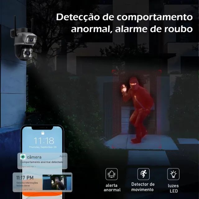 icsee?Preto?cameras vigilância wifi?camera de segurança?monitor?camera 4k ultra hd?camera  - Foto 5