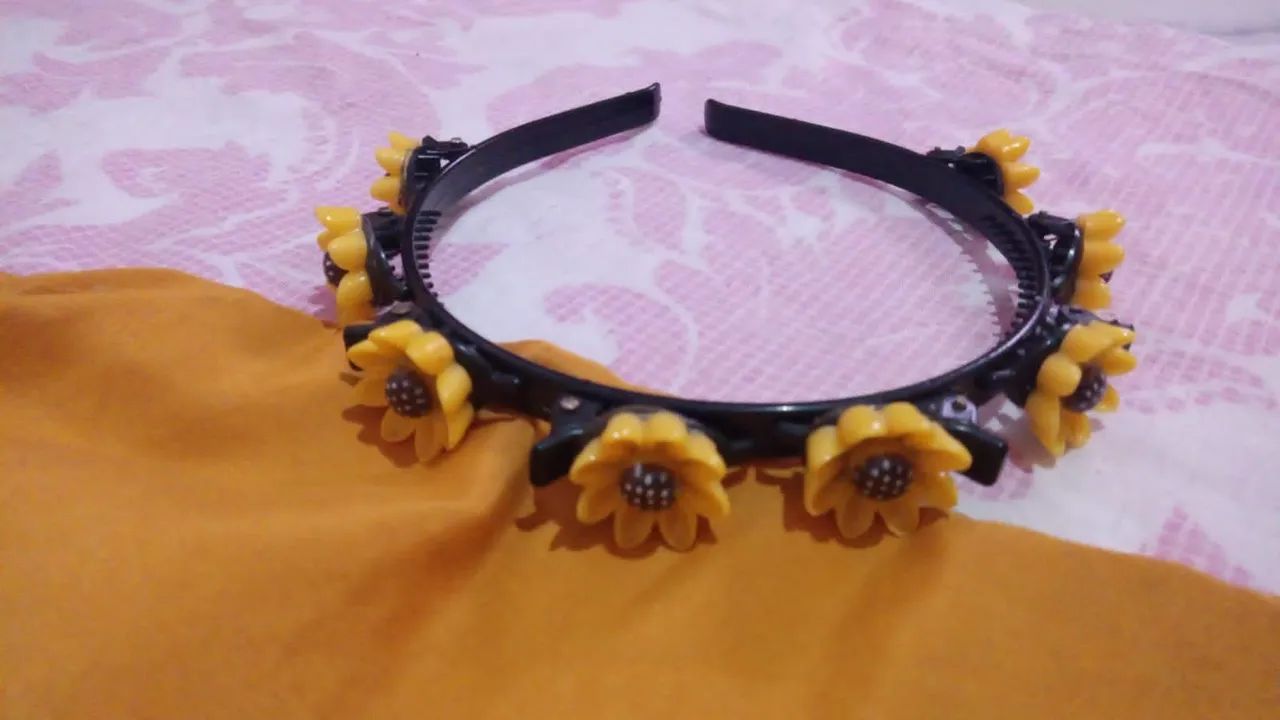 Conjunto para Bebê Menina girassol com tiara   - Foto 5