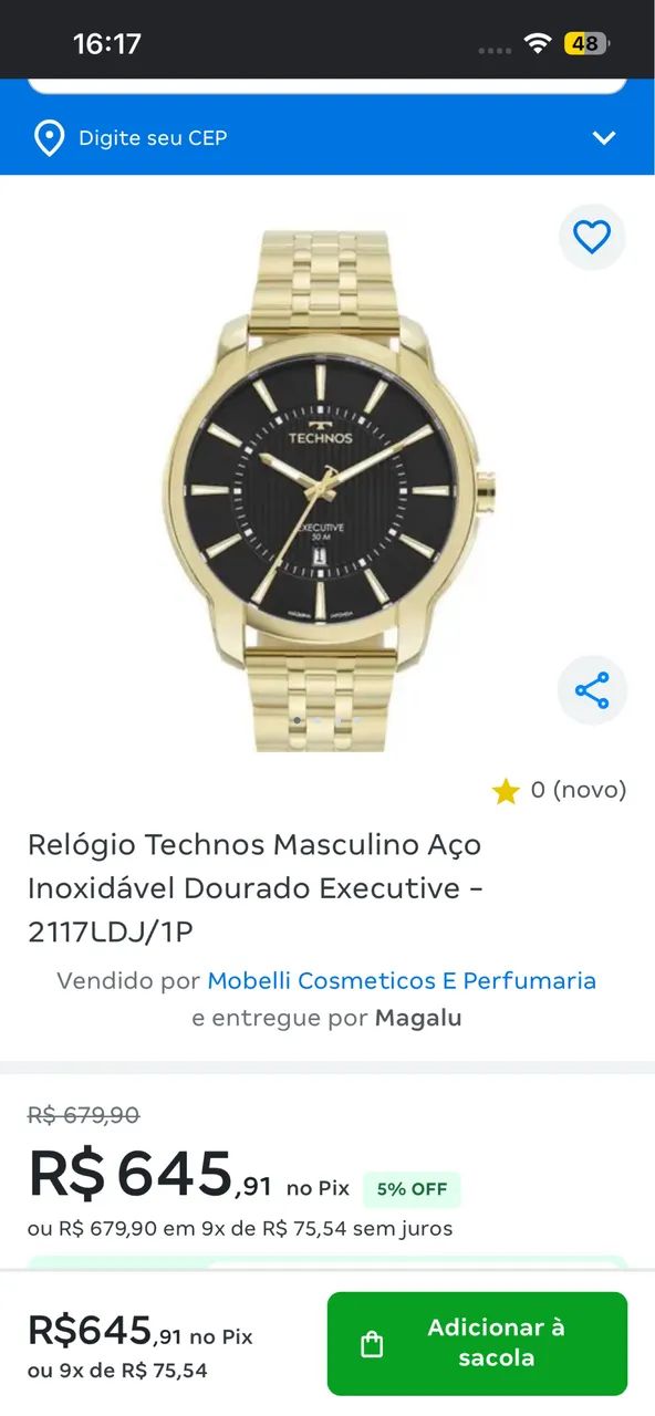 Relógio Technos Classic-executive 2117ldj/1p - Foto 4