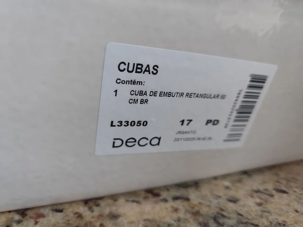 Cuba Retangular Embutir 50cm SLIM Branco Deca - Foto 5