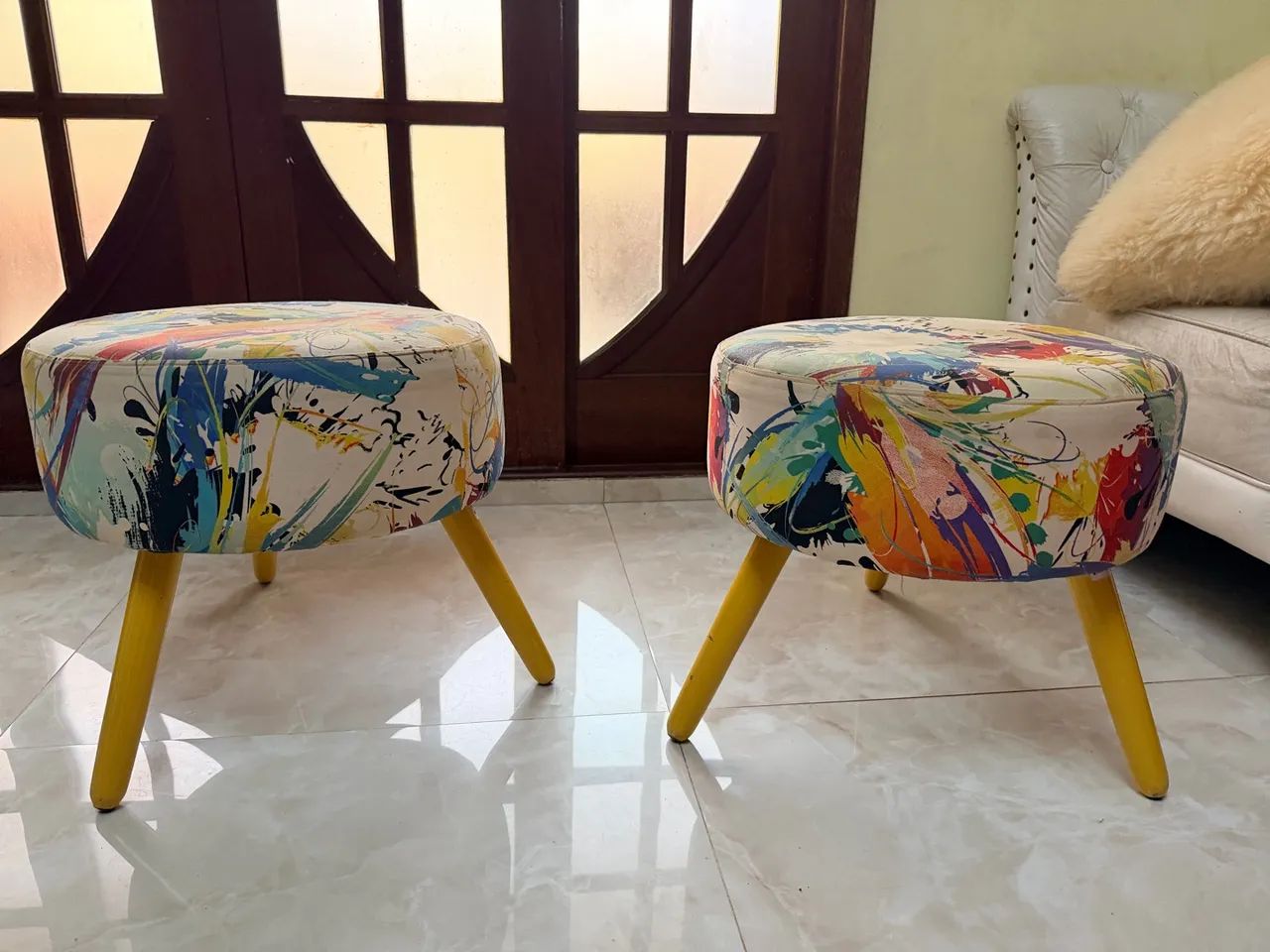 Par de puffs estampados - Foto 3