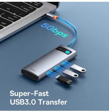 Hub Baseus HDMI 7 em 1, Carregamento Turbo, USB - Foto 5
