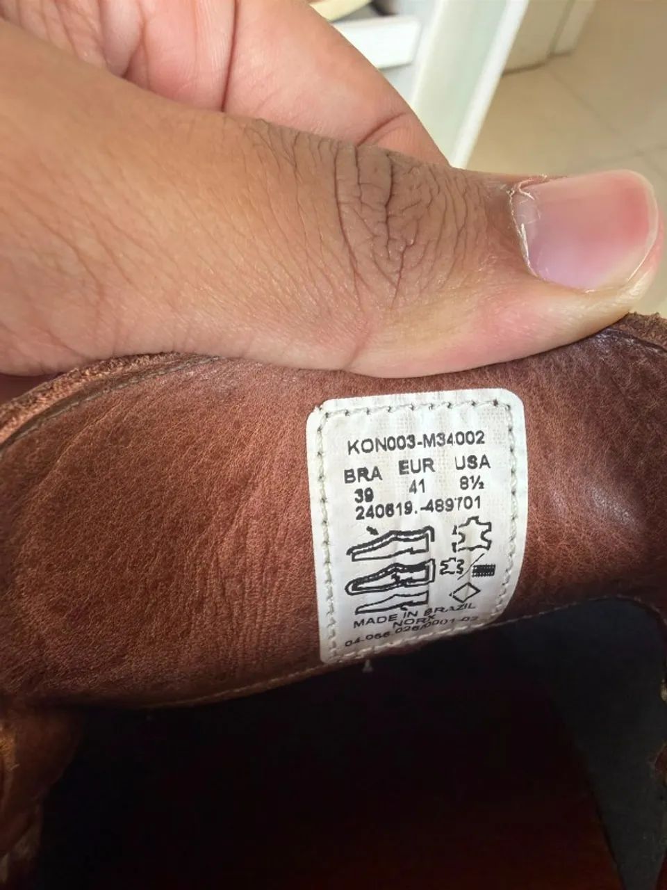MOCASSIM MARROM DE COURO 