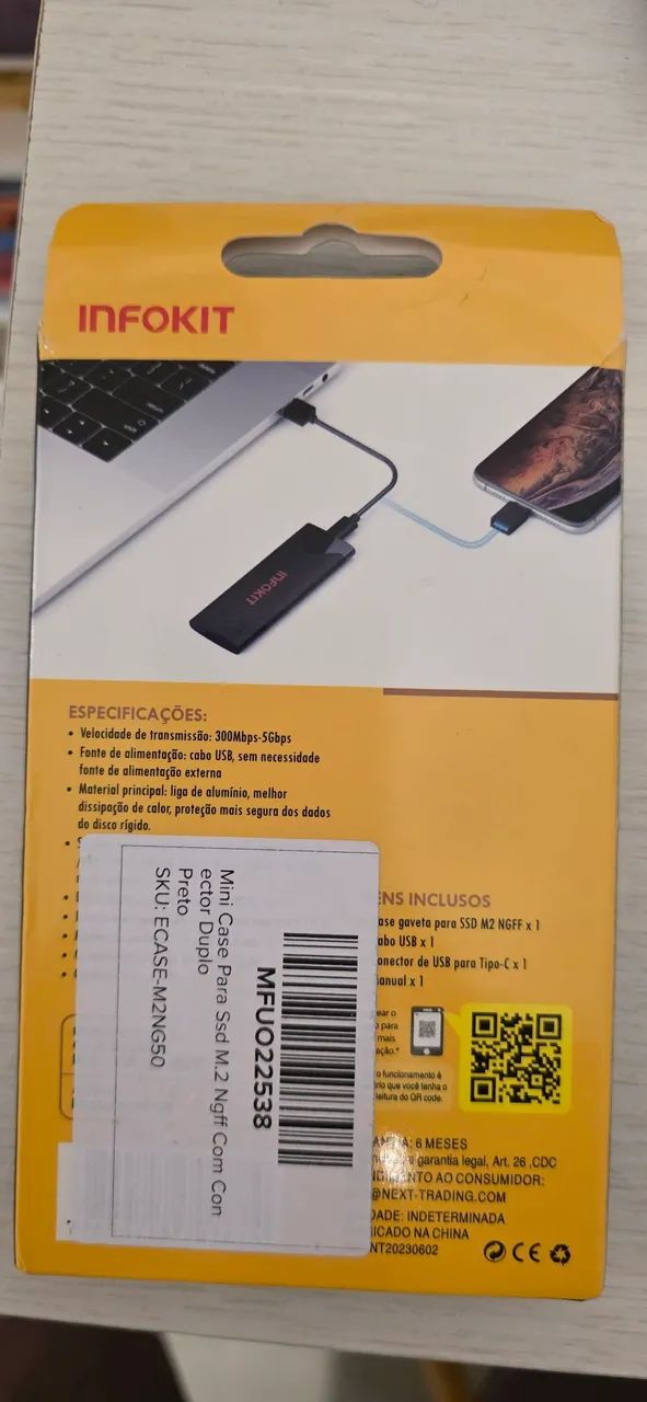Case gaveta passa SSD2 M2 Infokit novo - Foto 2