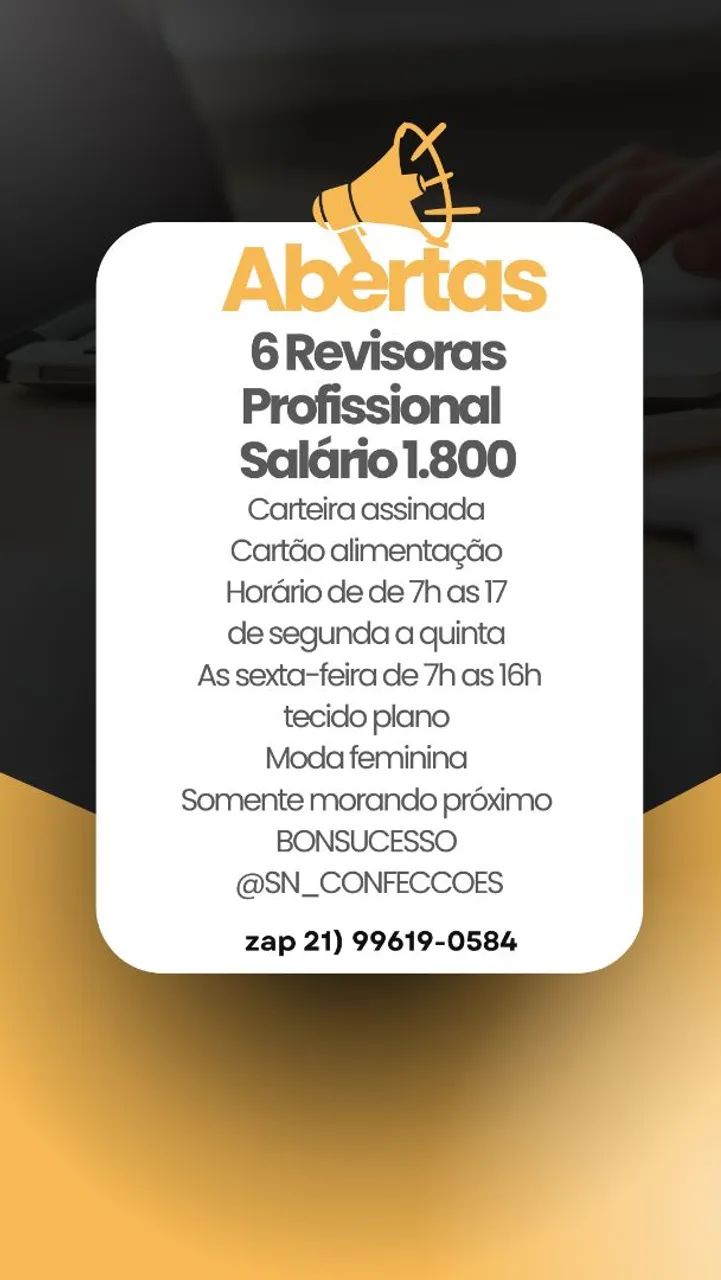 SN contrata 8 costureiras /6 Revisoras  - Foto 2