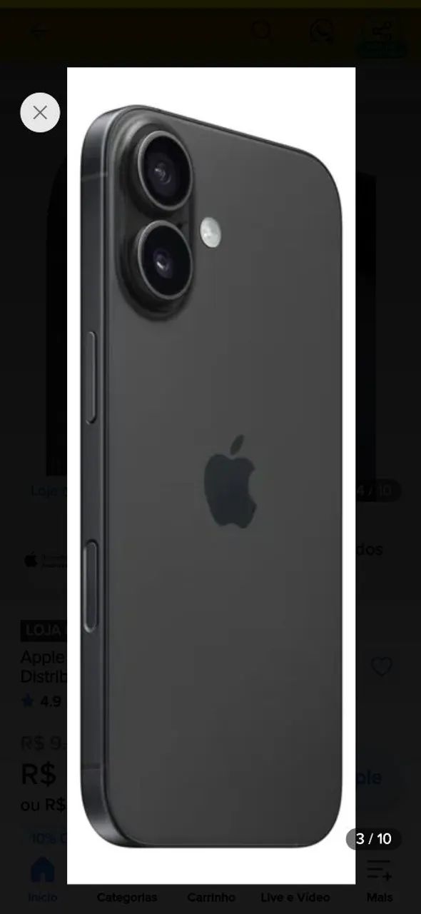 IPhone 16 Apple iPhone 16 (256 GB) - Preto - Celulares e