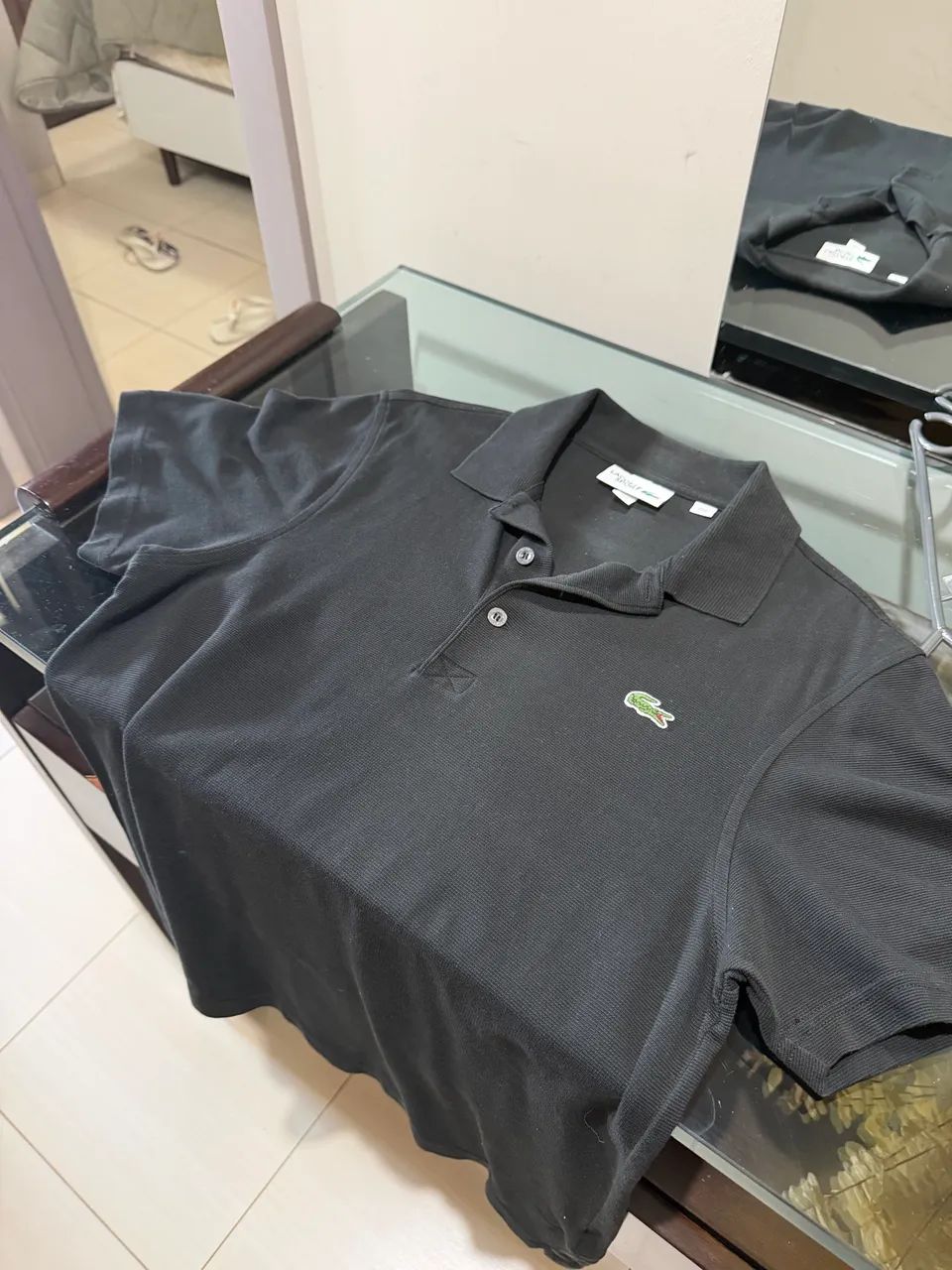 Polo Lacoste; Original; Preto; Tam P