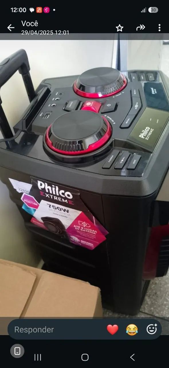 Caixa de som philco 