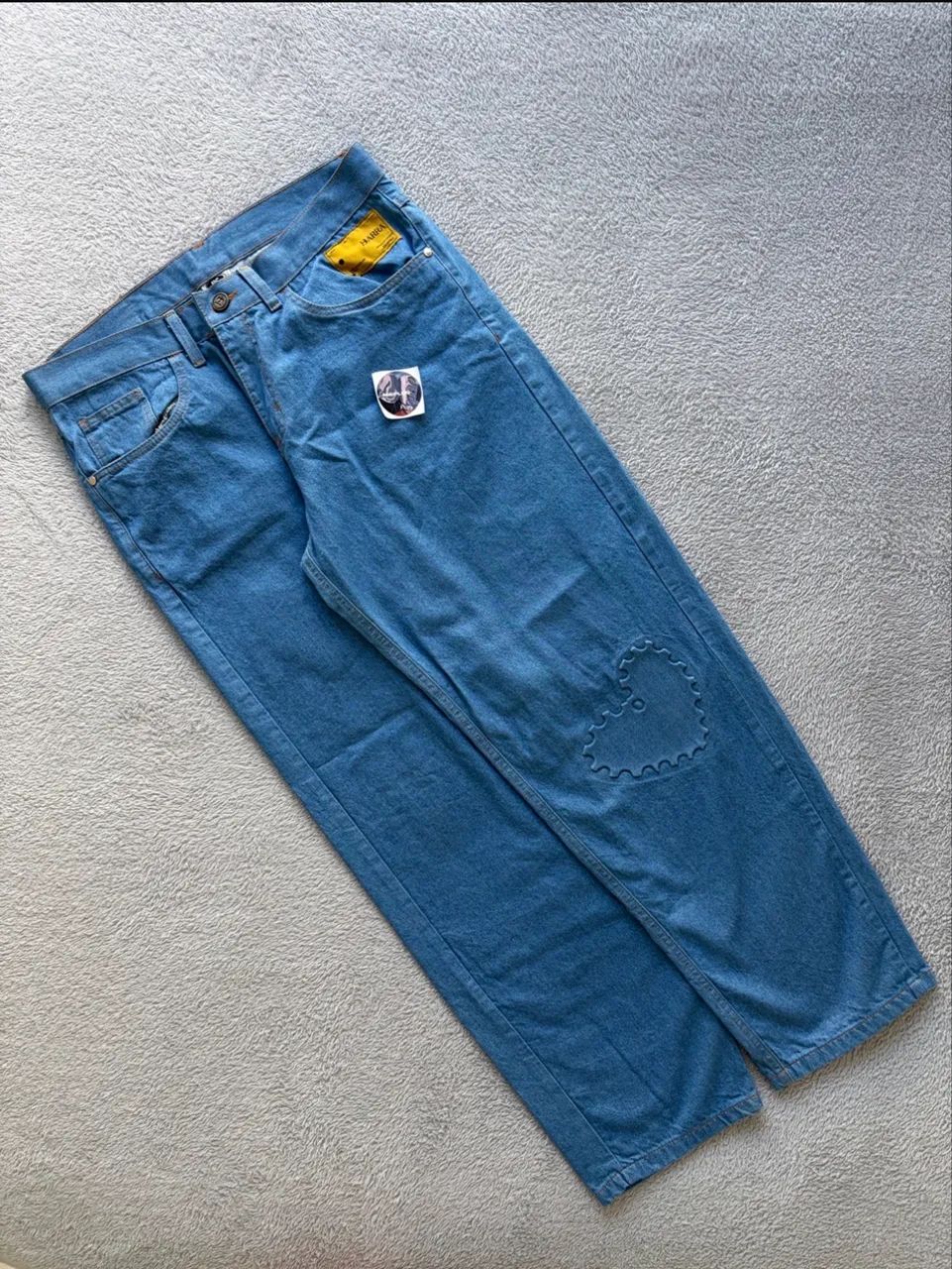 Calça Jeans Barra Crew Coração Azul 