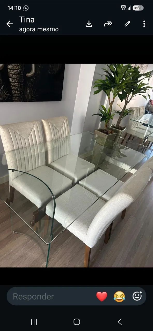 Mesa de jantar retangular com 4 cadeiras  - Foto 2