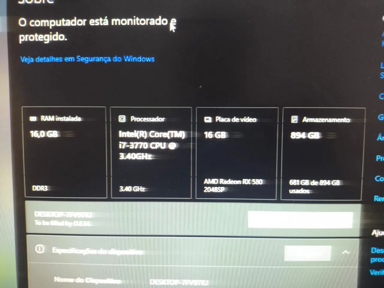 PC Gamer i7 + RX 580 + 16GB + SSD + Kit Gamer REDRAGON - Foto 3