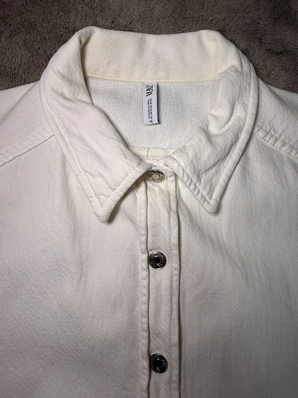 jaqueta jeans branca zara - Foto 3