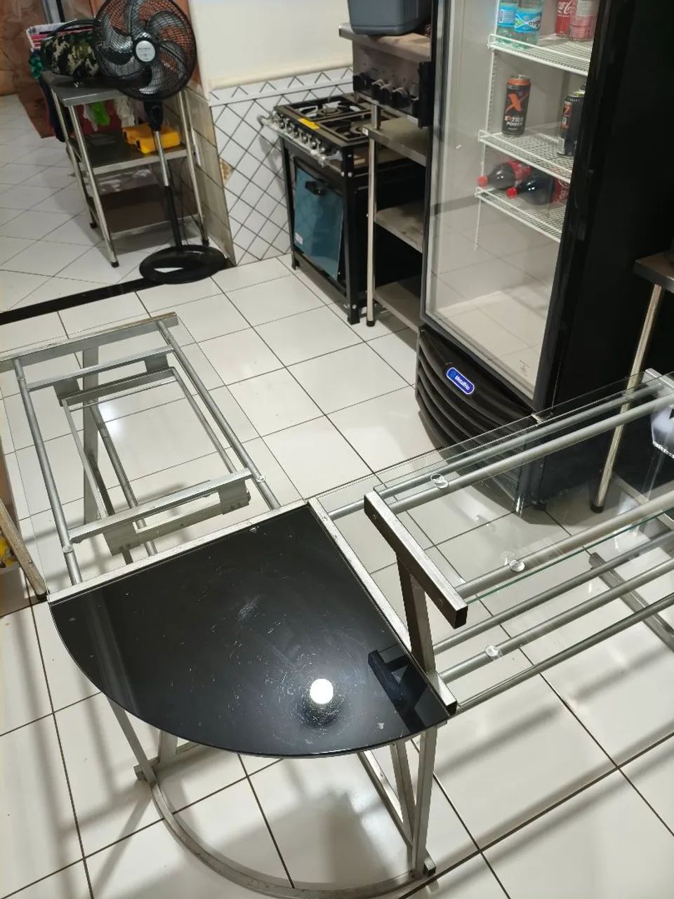 Mesa para escritório em L vidro - Foto 2