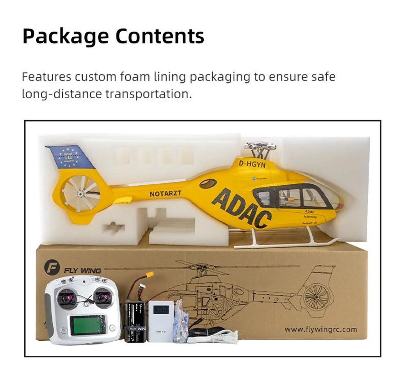 Helicoptero rc escala Flywing EC-135 com GPS - Foto 2