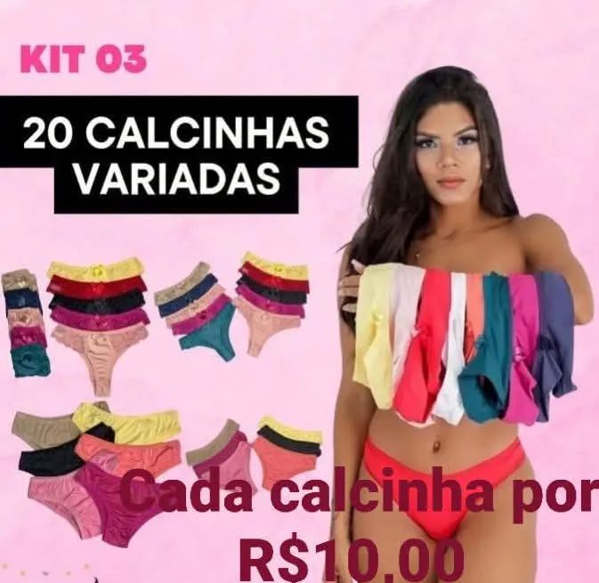 20 calcinha variadas por 10 reais 