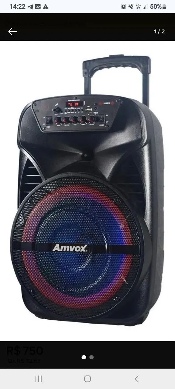 CAIXA AMPLIFICADA AMVOX 280 RMS