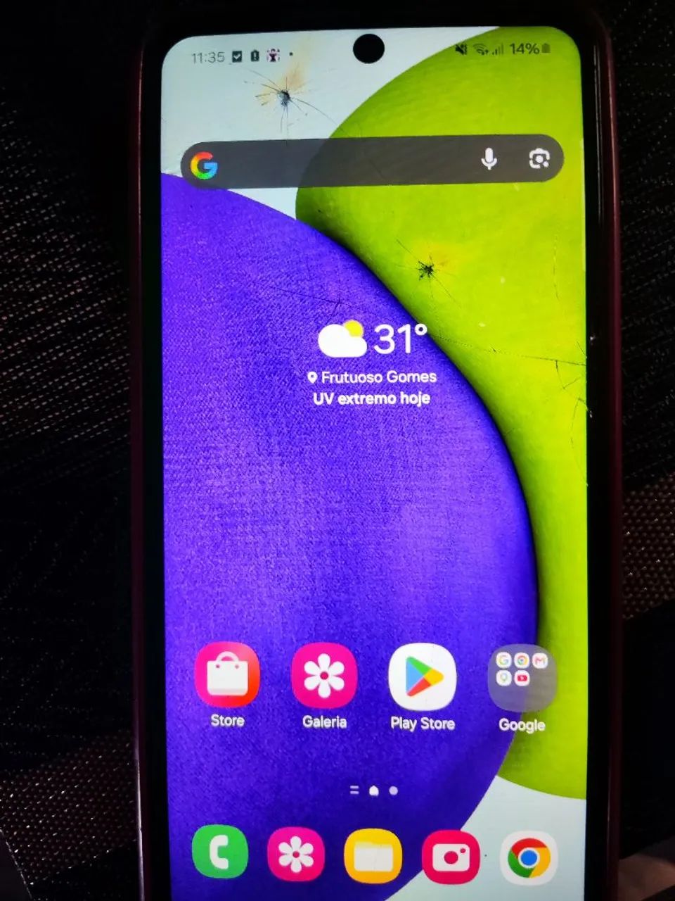 Samsung A52s tela trincada