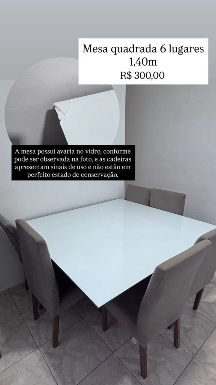 Mesa de jantar quadrada