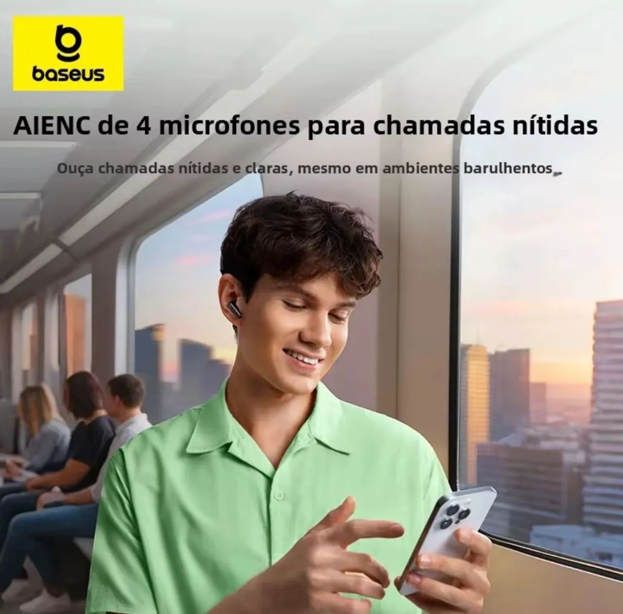 Fone Bluetooth 6.0 EP10 NC - ANC, IP55 Lacrado  - Foto 4