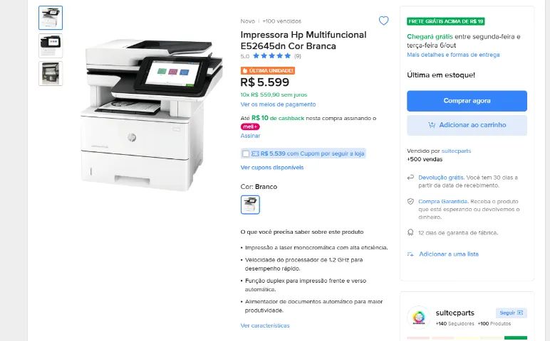 HP LaserJet Managed MFP E52545 - Foto 3