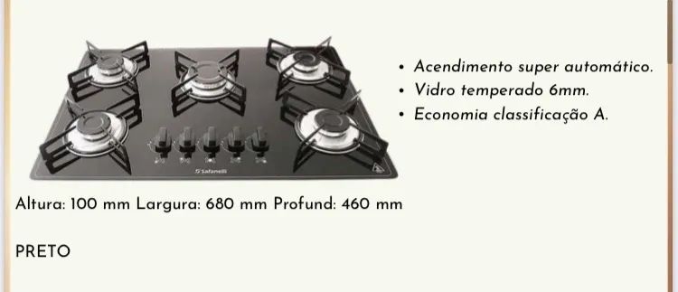 Fogão Cooktop Luna 