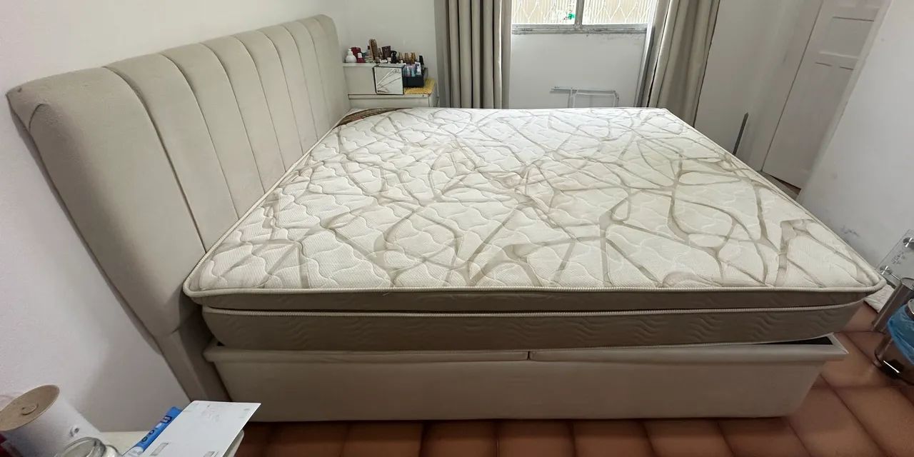 Cama box baú queen + colchão Ouro Spring Ortobom - Foto 5